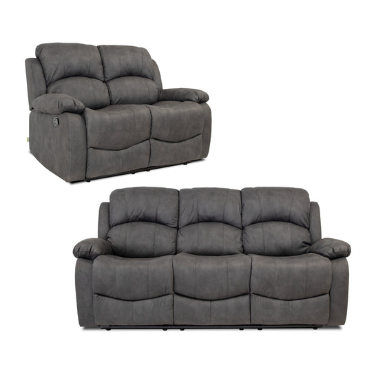 Divano Recl. Cross 3+2 Man. Nabuk Grigio