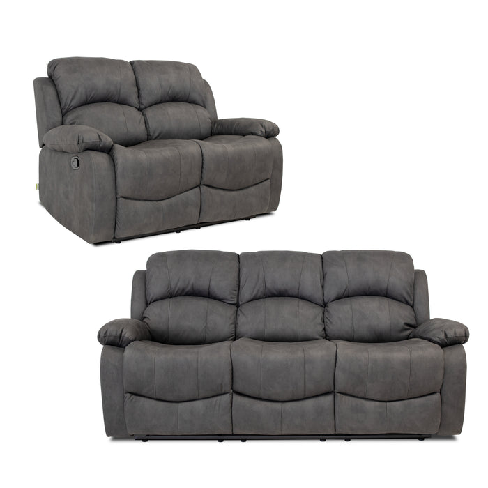 Divano Recl. Cross 3+2 Man. Nabuk Grigio