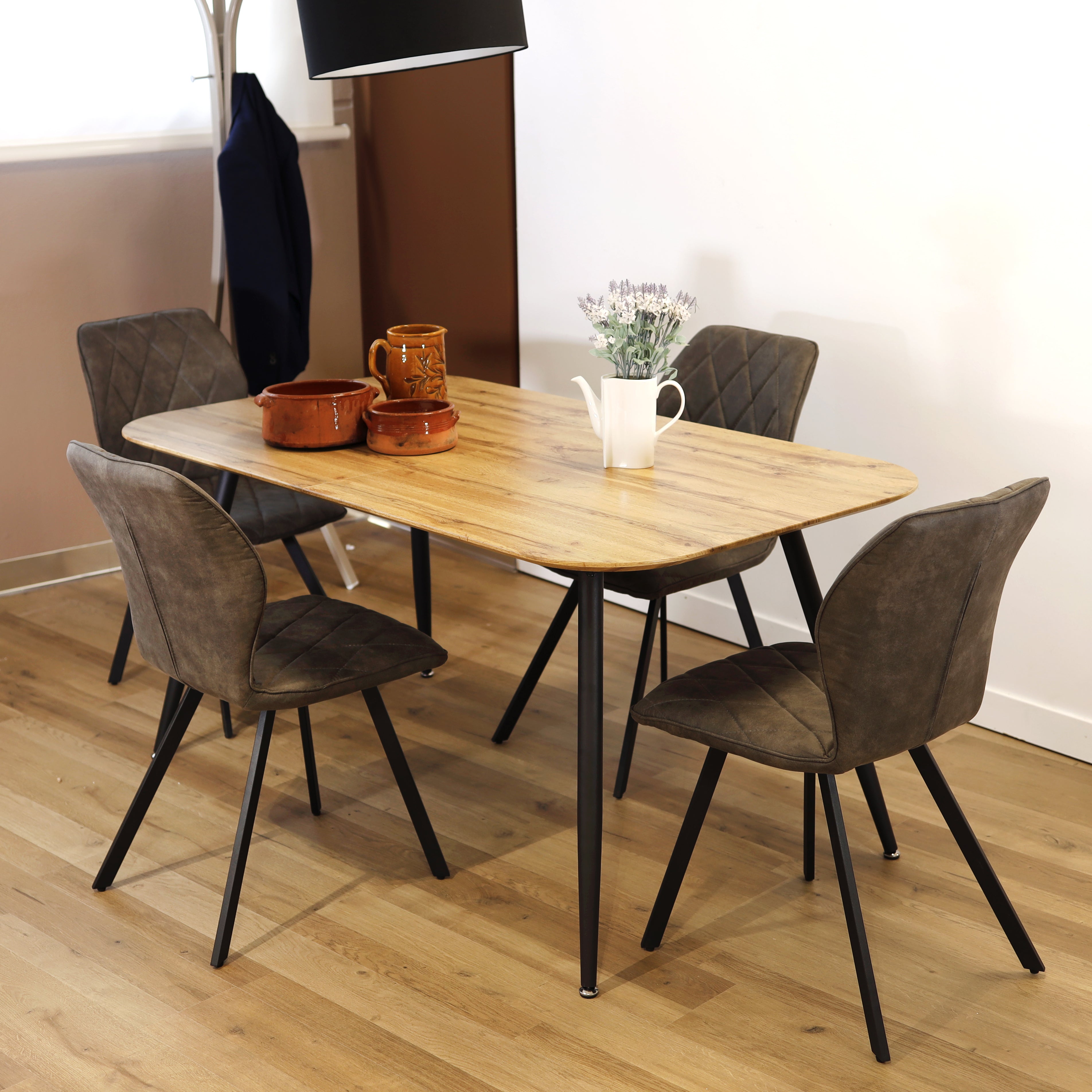 Tavolo Marble Allungabile Rovere/Nero