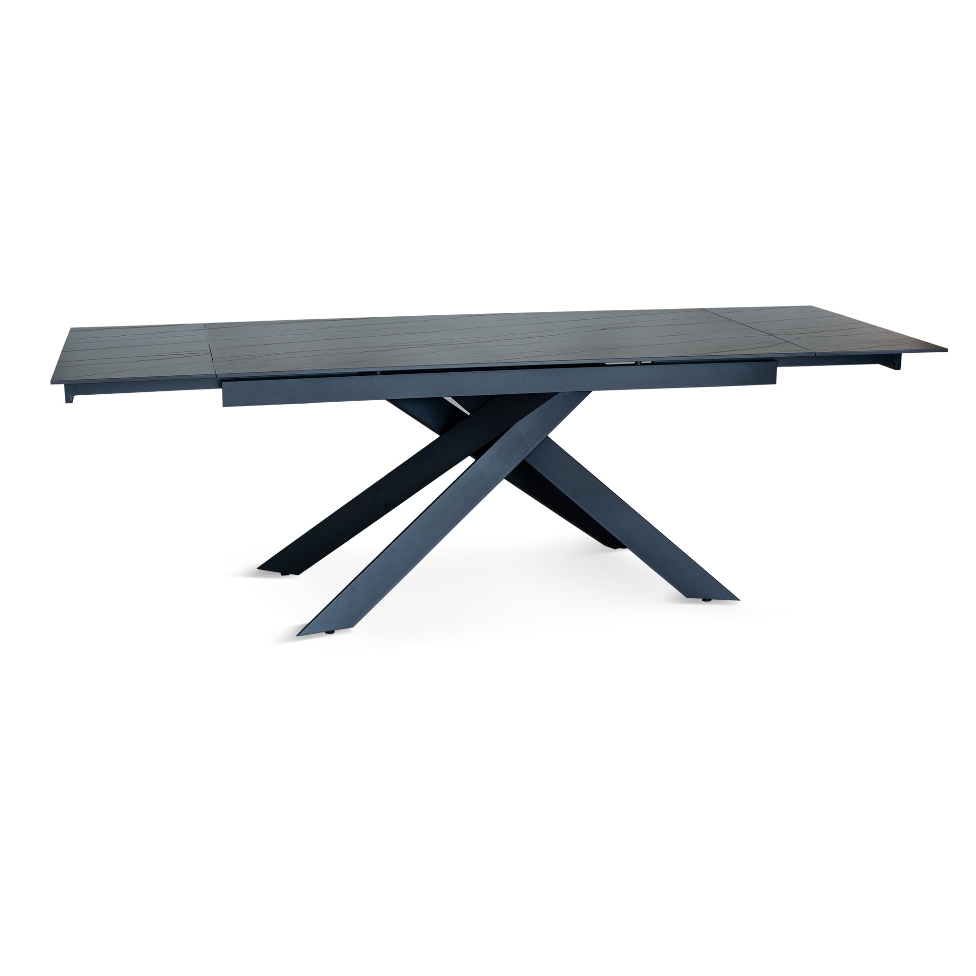 Tavolo Georgia Nero/Oro Effetto Marmo C/Vene Oro