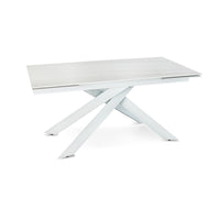 Tavolo Georgia Bianco/Oro Effetto Marmo C/Vene Oro