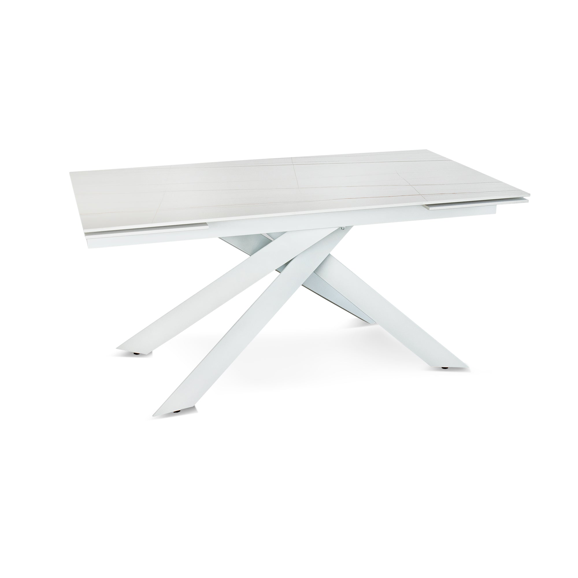 Tavolo Georgia Bianco/Oro Effetto Marmo C/Vene Oro