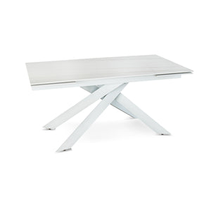 Tavolo Georgia Bianco/Oro Effetto Marmo C/Vene Oro