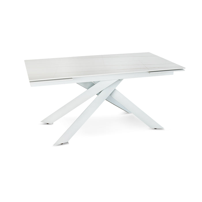 Tavolo Georgia Bianco/Oro Effetto Marmo C/Vene Oro