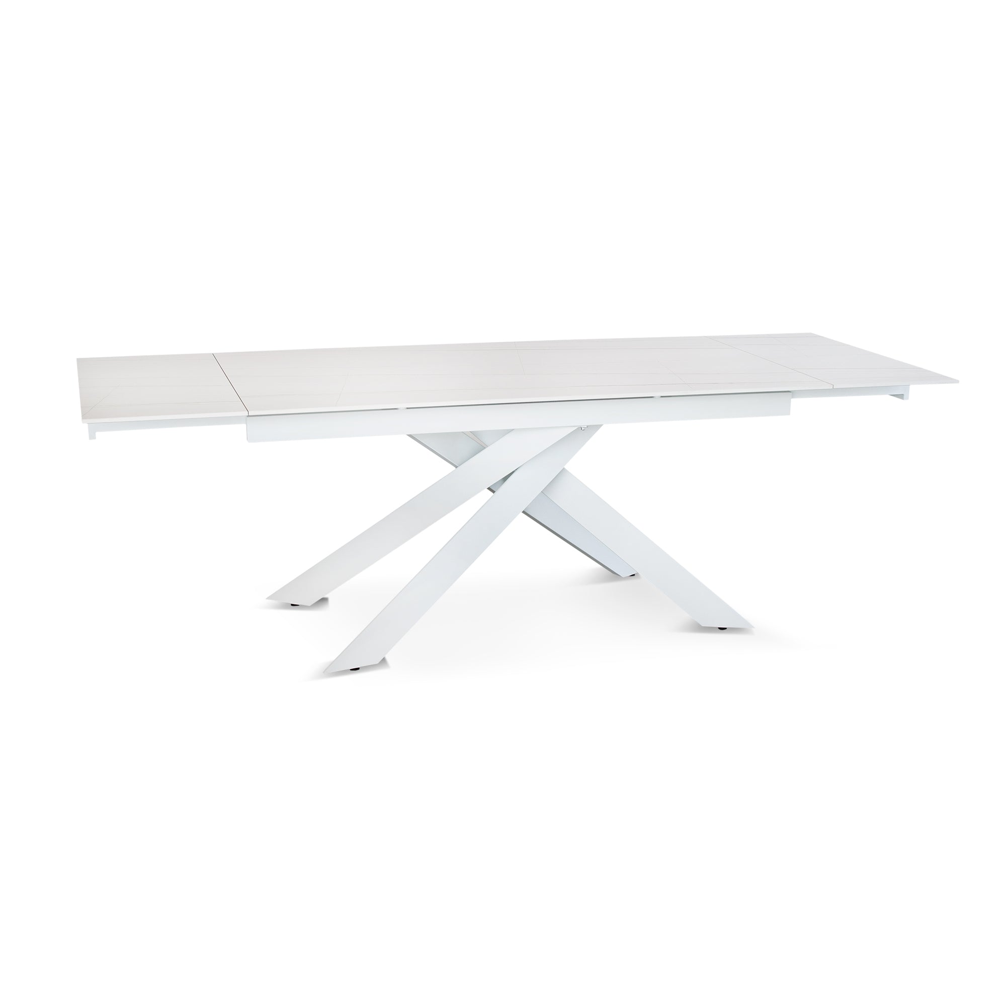 Tavolo Georgia Bianco/Oro Effetto Marmo C/Vene Oro