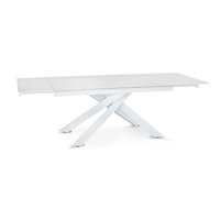 Tavolo Georgia Bianco/Oro Effetto Marmo C/Vene Oro