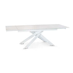 Tavolo Georgia Bianco/Oro Effetto Marmo C/Vene Oro