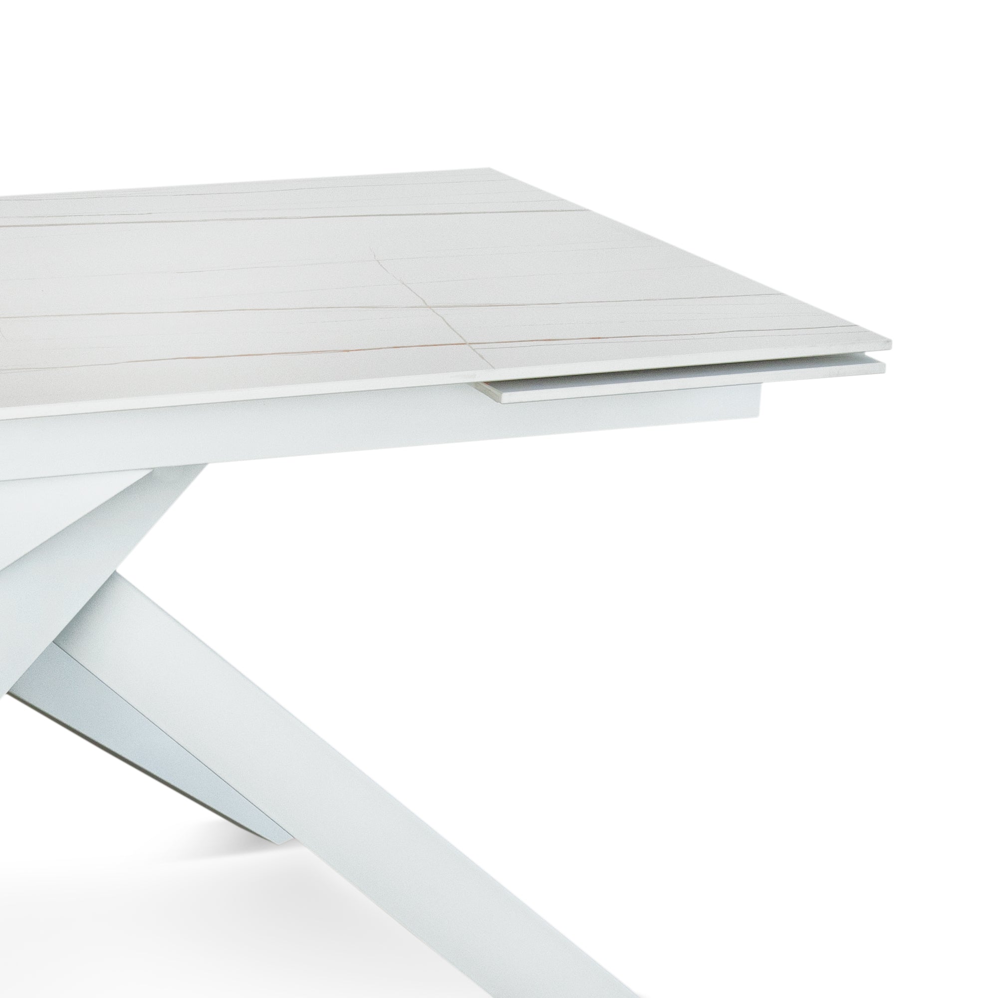 Tavolo Georgia Bianco/Oro Effetto Marmo C/Vene Oro