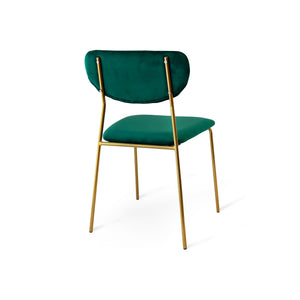 Set Da 4,Sedia Old School Velluto Verde