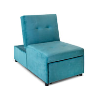 Poltrona Pouf Chaise Longue Nuit Velluto Petrolio