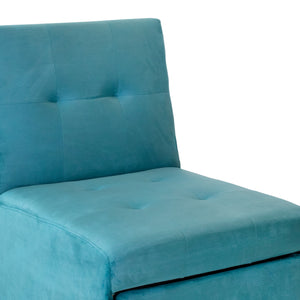 Poltrona Pouf Chaise Longue Nuit Velluto Petrolio