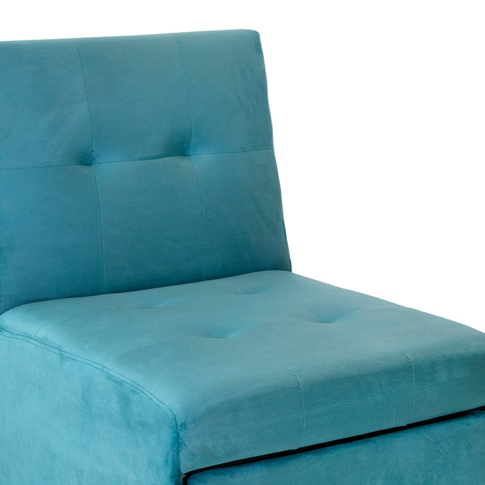 Poltrona Pouf Chaise Longue Nuit Velluto Petrolio