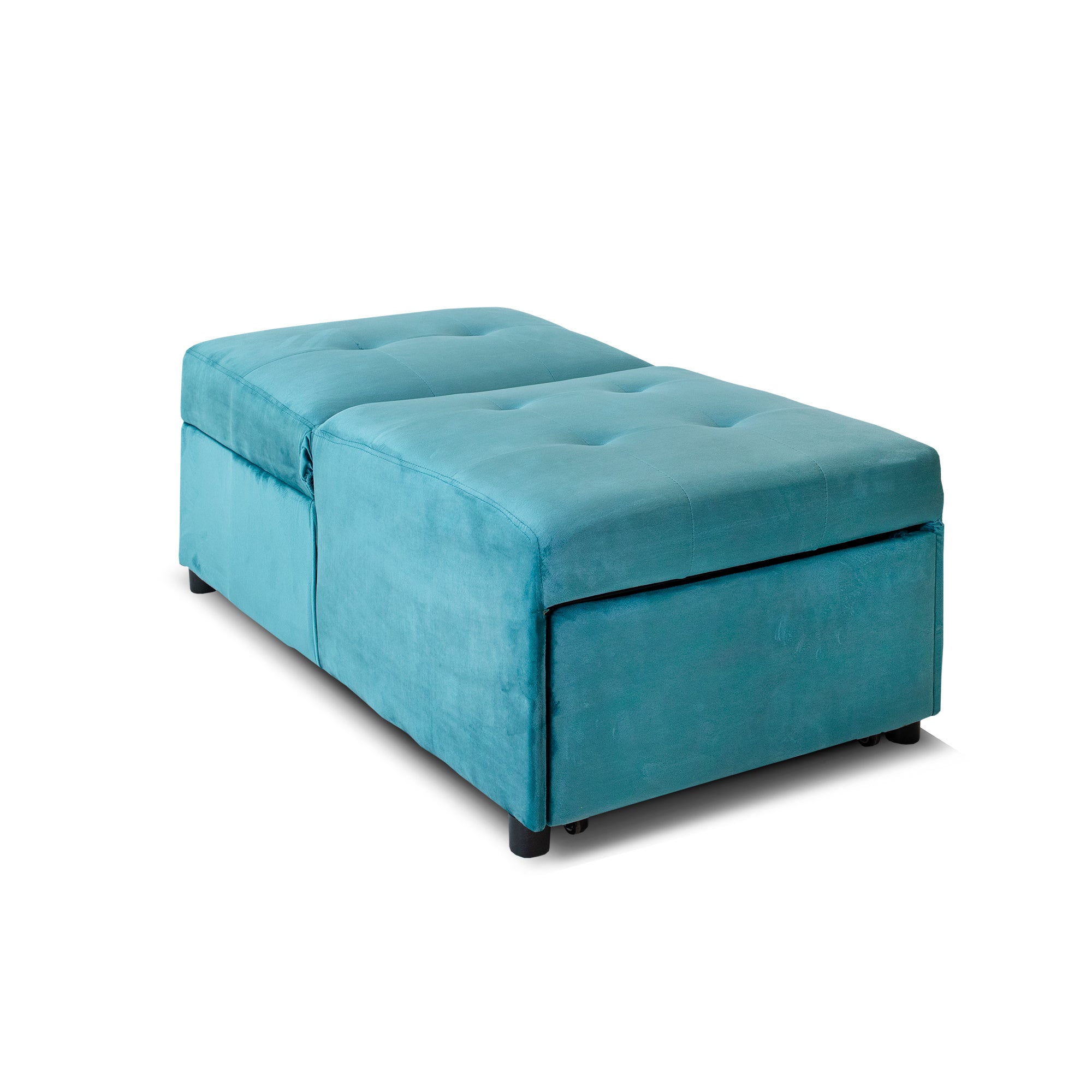 Poltrona Pouf Chaise Longue Nuit Velluto Petrolio