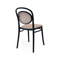 Set Da 4,Sedia Cosette Nera / Corda In Polipropilene