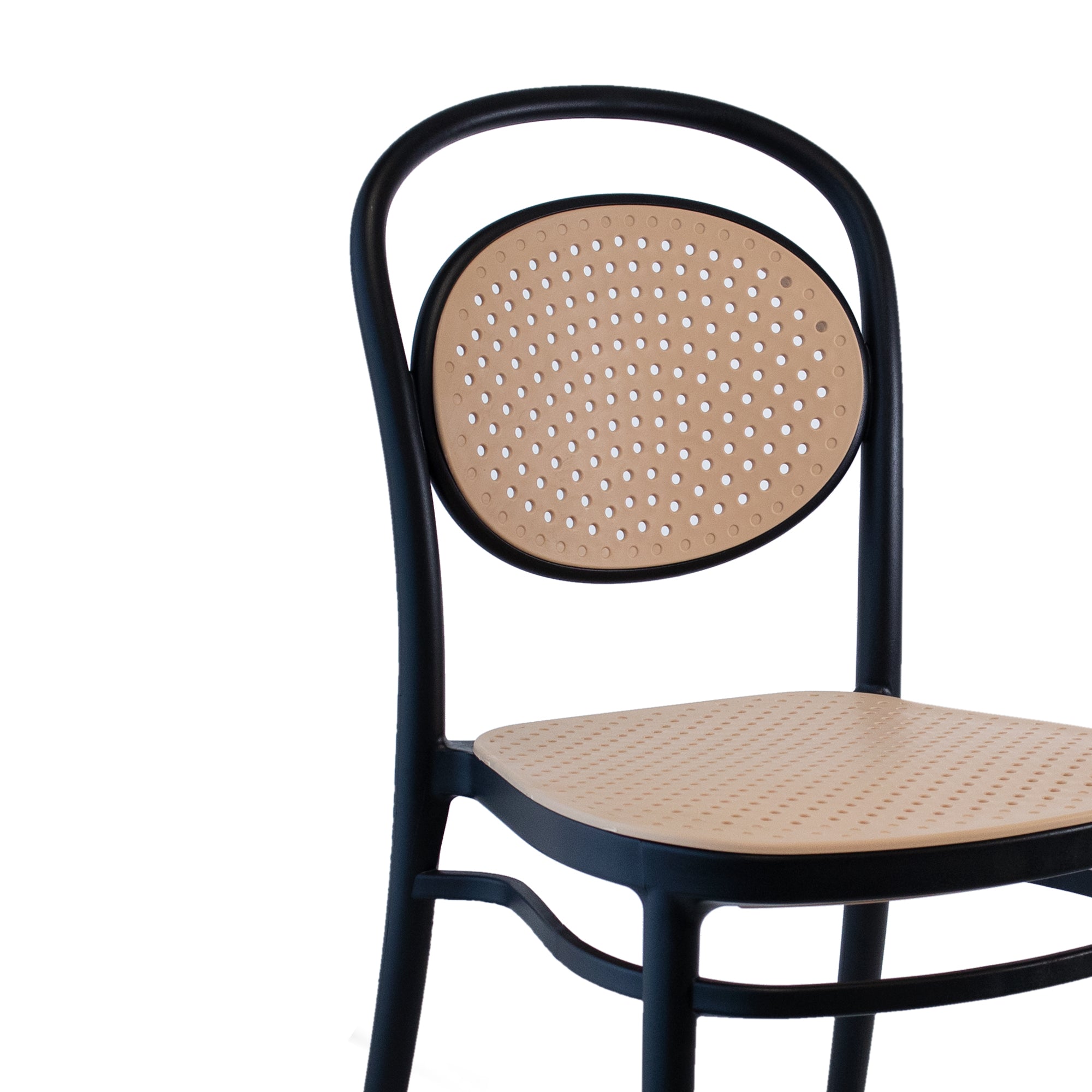 Set Da 4,Sedia Cosette Nera / Corda In Polipropilene