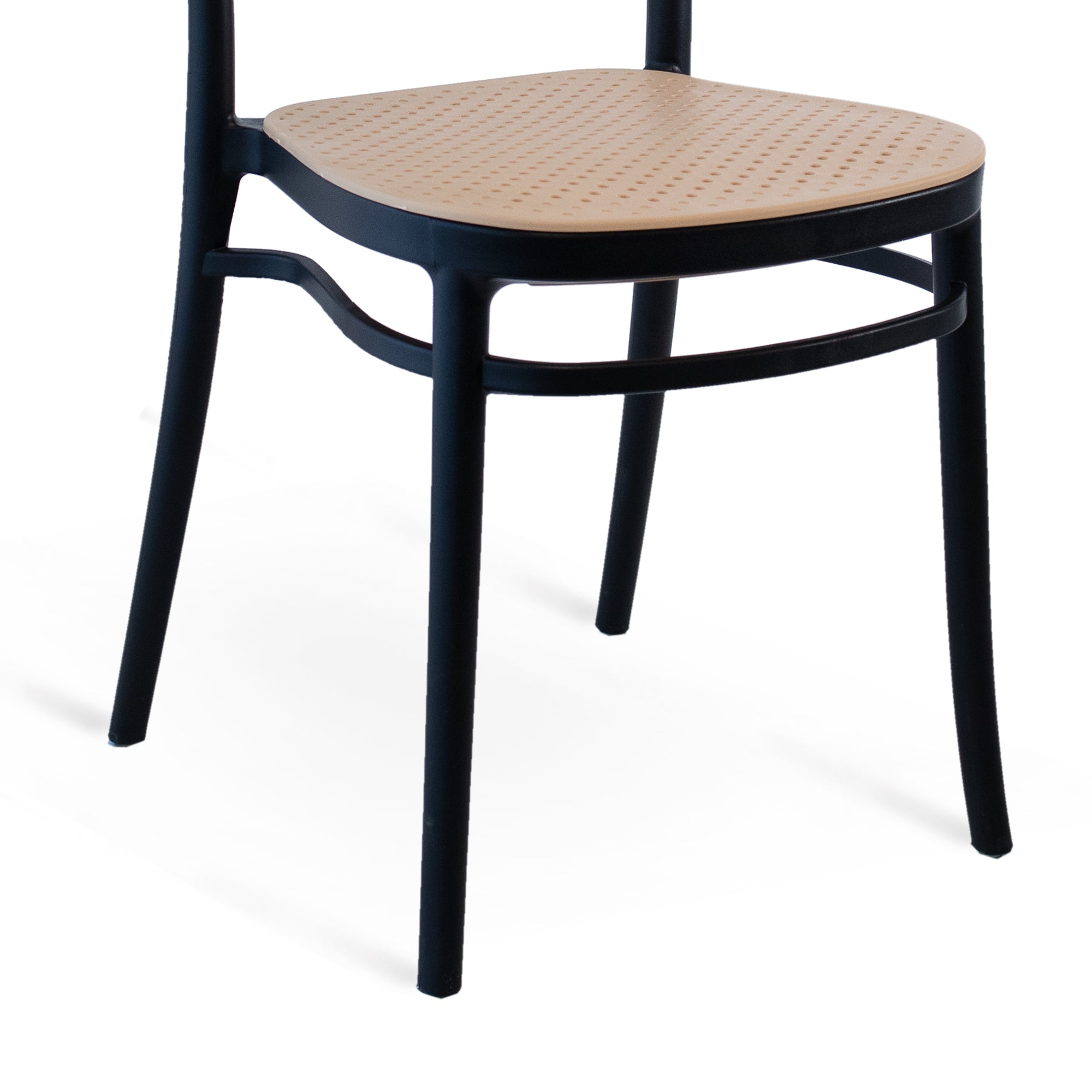 Set Da 4,Sedia Cosette Nera / Corda In Polipropilene