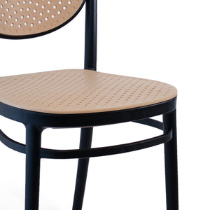 Set Da 4,Sedia Cosette Nera / Corda In Polipropilene