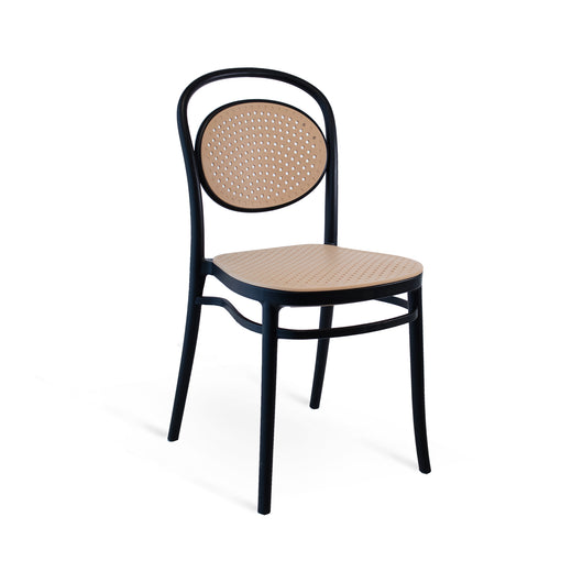 Set Da 4,Sedia Cosette Nera / Corda In Polipropilene