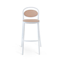 Set Da 2,Sgabello Cosette Bianco / Corda In Polipropilene