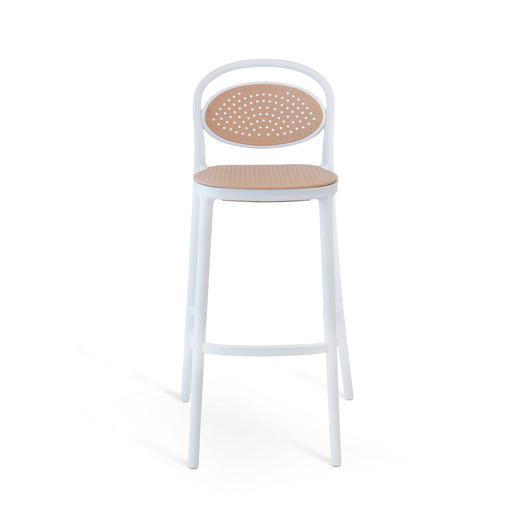 Set Da 2,Sgabello Cosette Bianco / Corda In Polipropilene