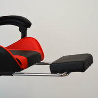 Poltrona Racing Omega C/P-Piedi Nera/Rossa Similp.