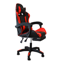 Poltrona Racing Omega C/P-Piedi Nera/Rossa Similp.