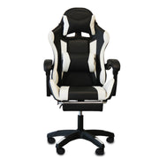 Poltrona Racing Omega C/P-Piedi Nera/Bianca Similp