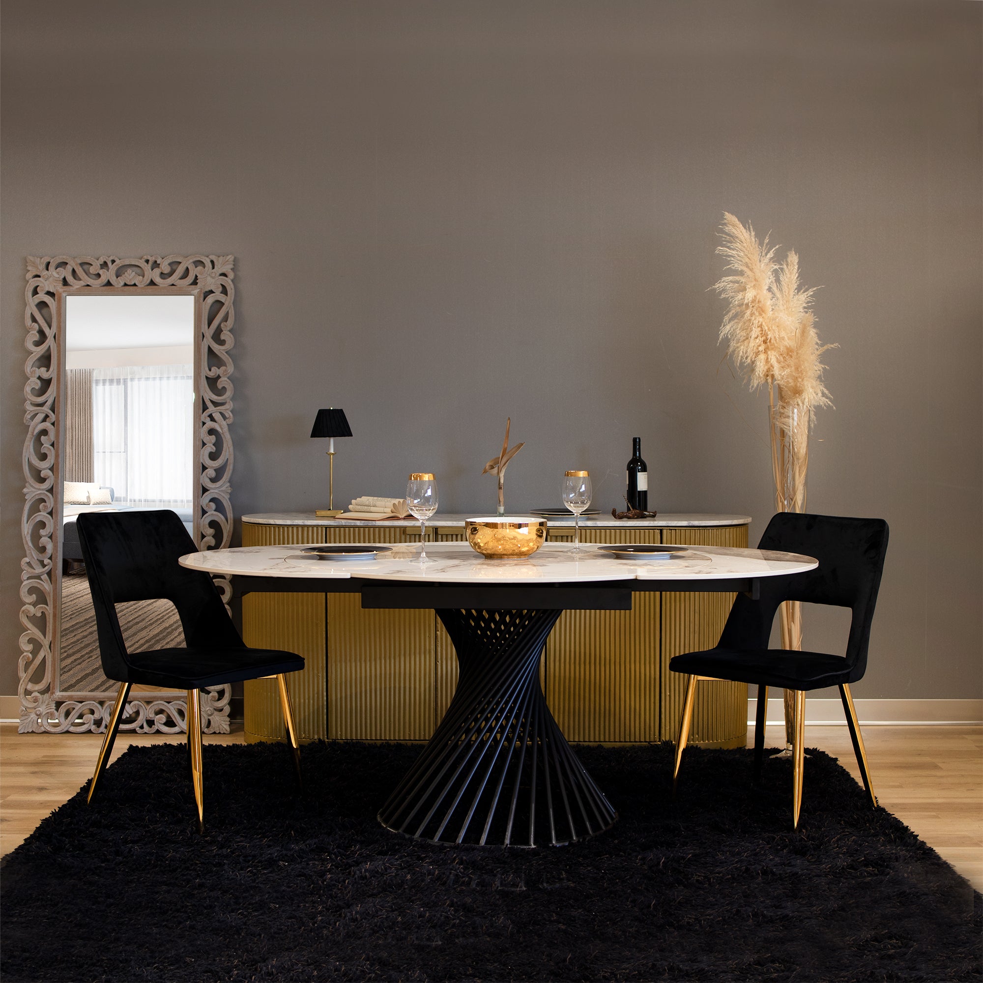 Tavolo Arizona Effetto Marmo Luxury Lucido