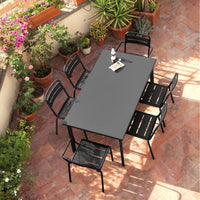 Set Da 4, Sedia Yard Polipropilene Antracite Impilabile