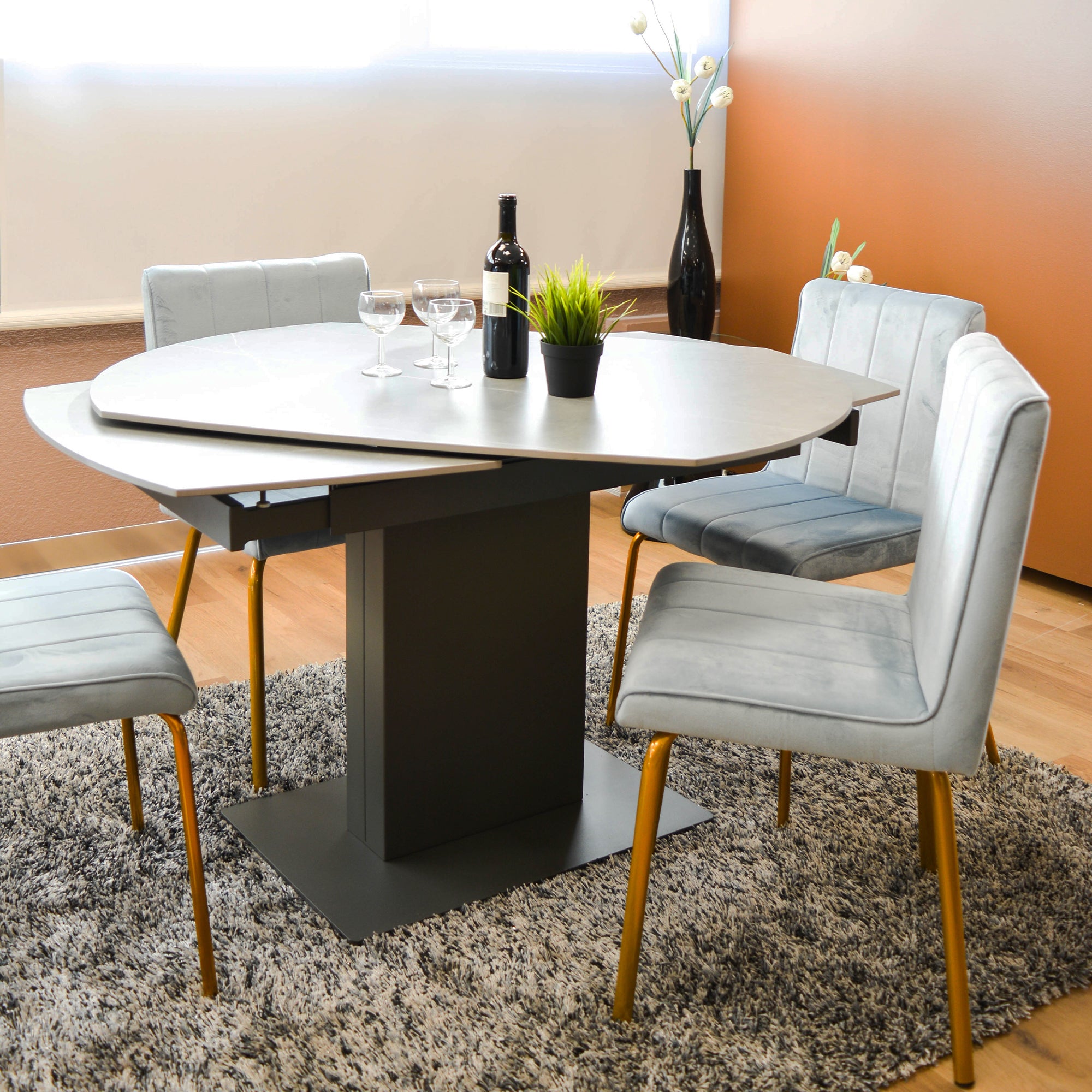 Tavolo Alabama Grigio Effetto Marmo