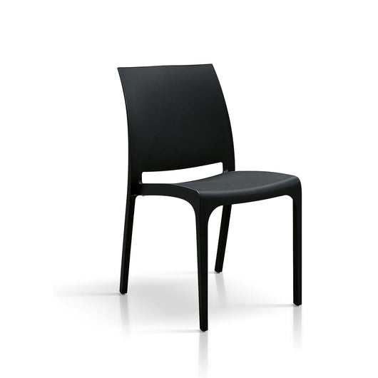 Set Da 4, Sedia Adele In Polipropilene Nera Impilabile
