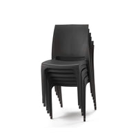 Set Da 4, Sedia Adele In Polipropilene Nera Impilabile