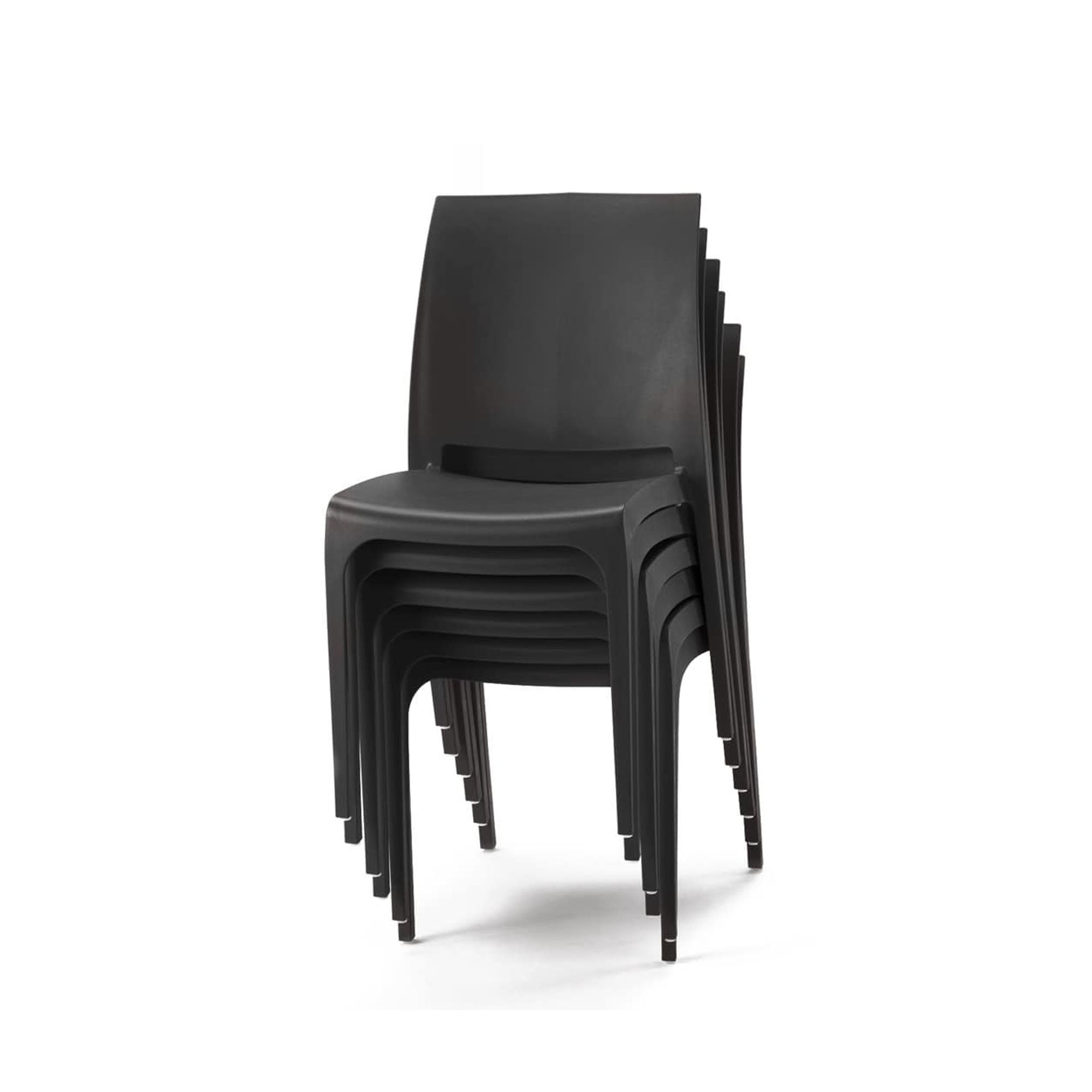 Set Da 4, Sedia Adele In Polipropilene Nera Impilabile