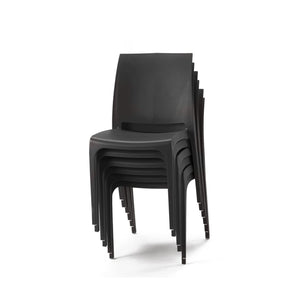 Set Da 4, Sedia Adele In Polipropilene Nera Impilabile