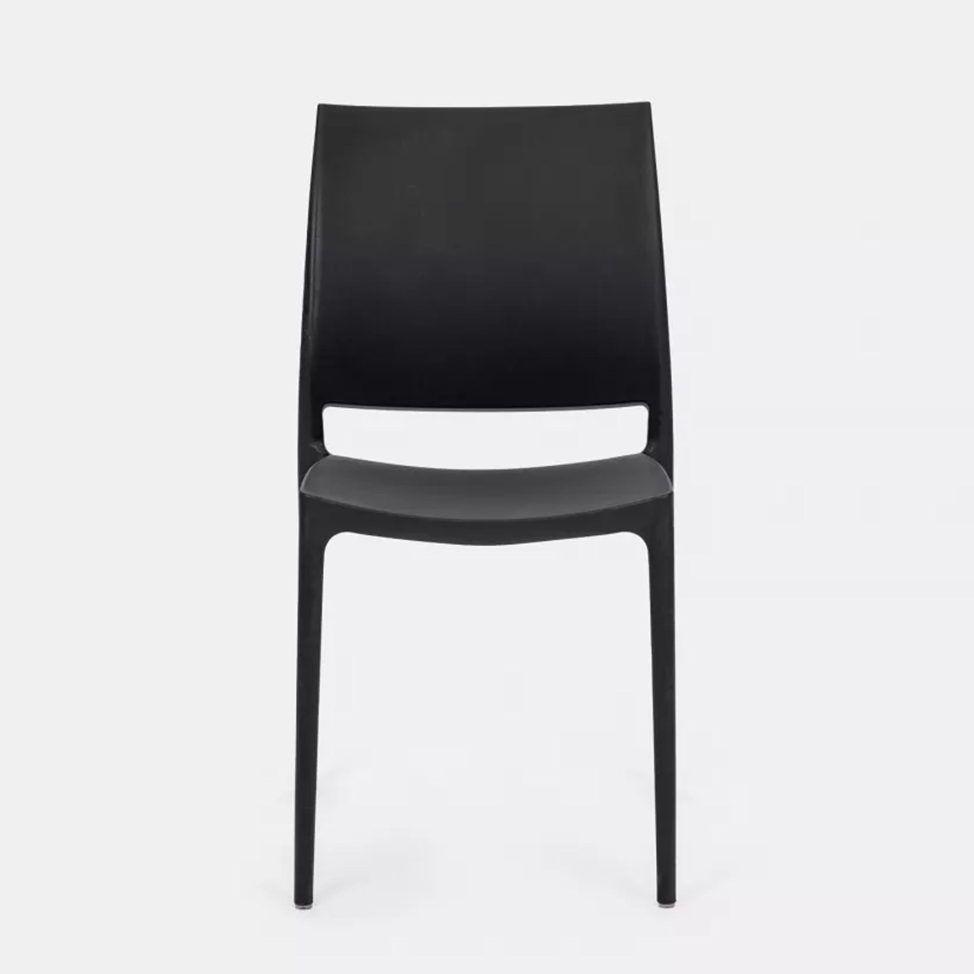 Set Da 4, Sedia Adele In Polipropilene Nera Impilabile