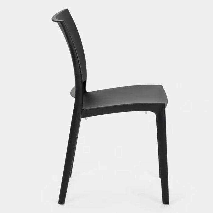 Set Da 4, Sedia Adele In Polipropilene Nera Impilabile