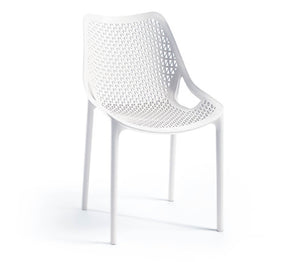 Set Da 4,Sedia Braga In Polipropilene Bianca