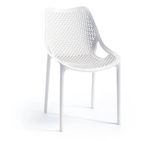 Set Da 4,Sedia Braga In Polipropilene Bianca