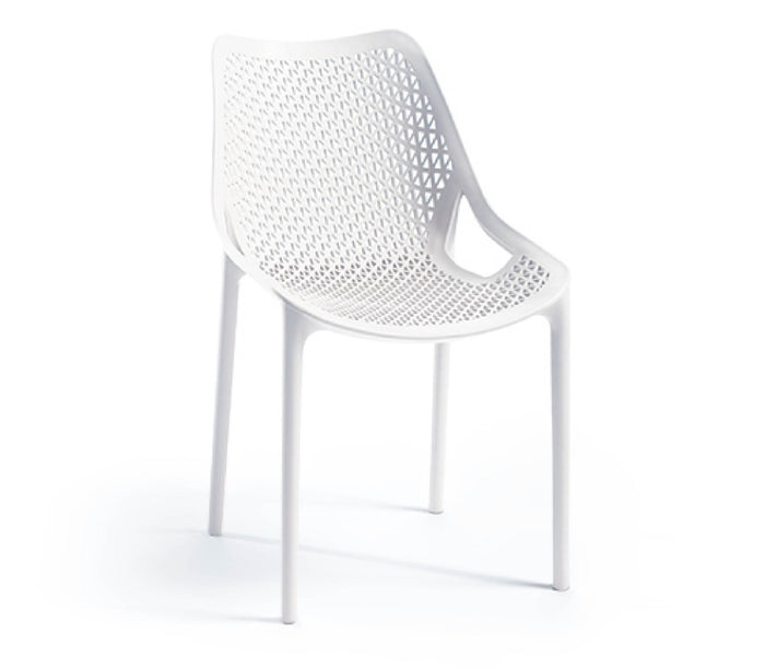 Set Da 4,Sedia Braga In Polipropilene Bianca