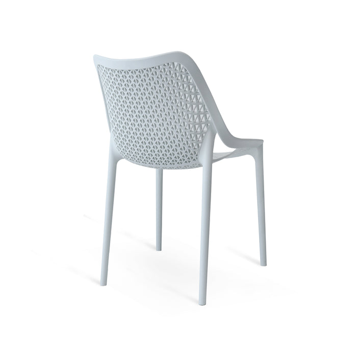 Set Da 4,Sedia Braga In Polipropilene Bianca