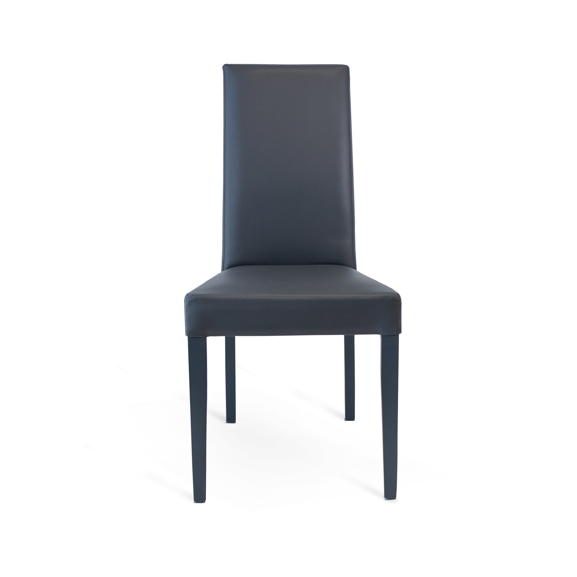 Set Da 2, Sedia Ornella Similpelle Grigia/Gambe Legno