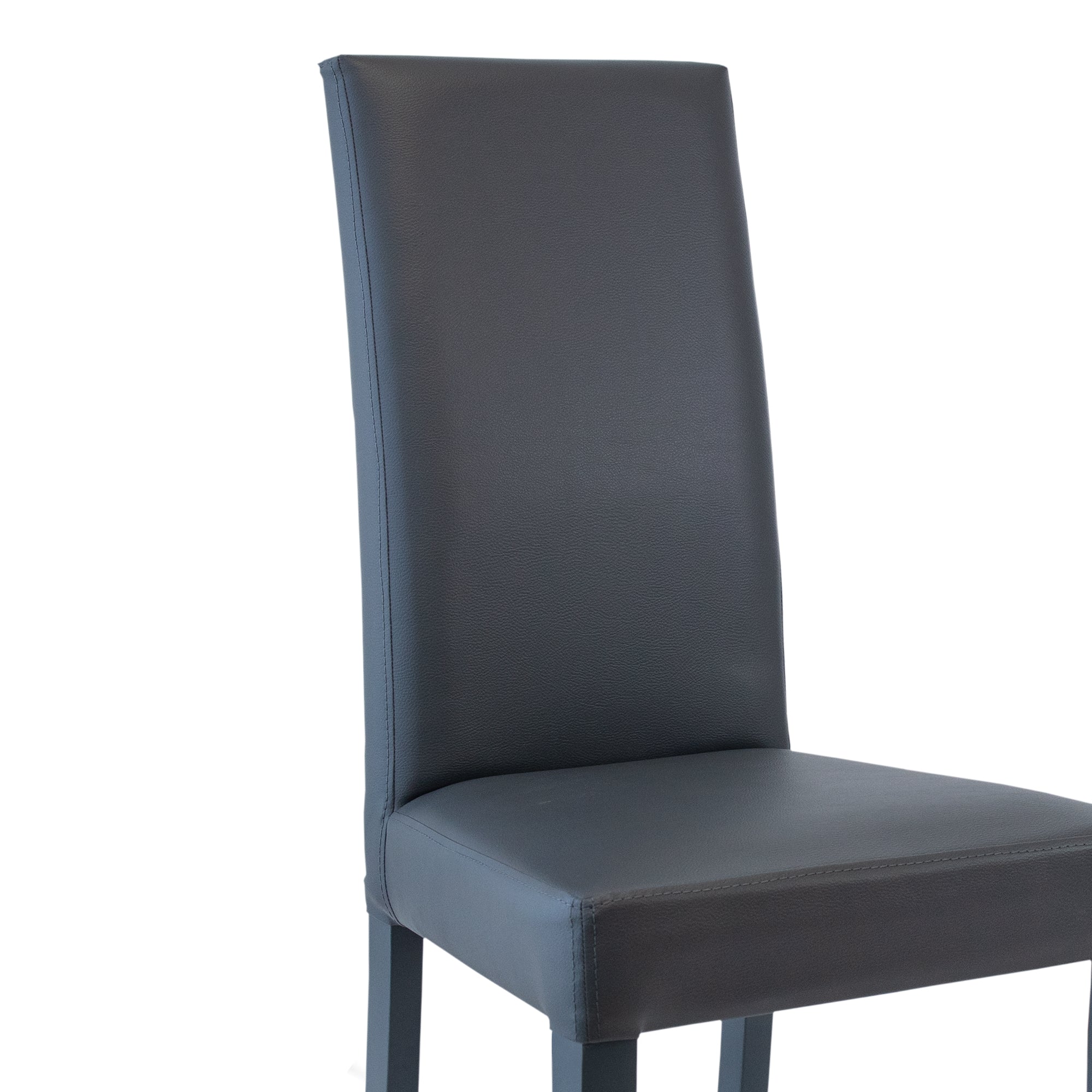 Set Da 2, Sedia Ornella Similpelle Grigia/Gambe Legno