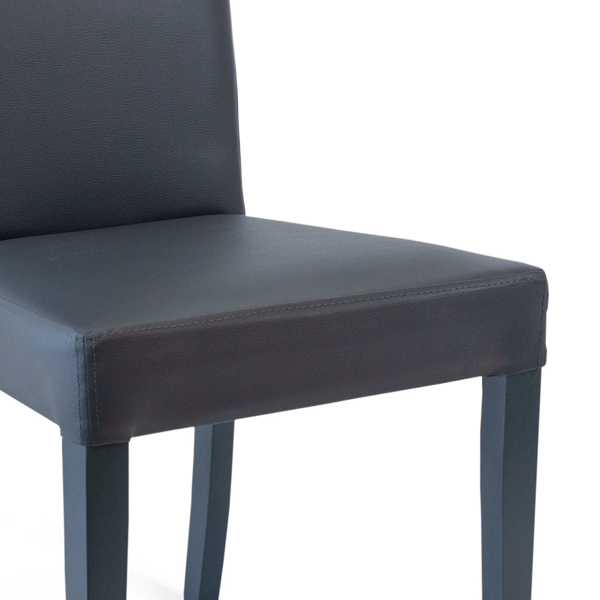 Set Da 2, Sedia Ornella Similpelle Grigia/Gambe Legno