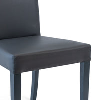 Set Da 2, Sedia Ornella Similpelle Grigia/Gambe Legno