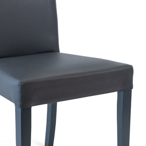 Set Da 2, Sedia Ornella Similpelle Grigia/Gambe Legno