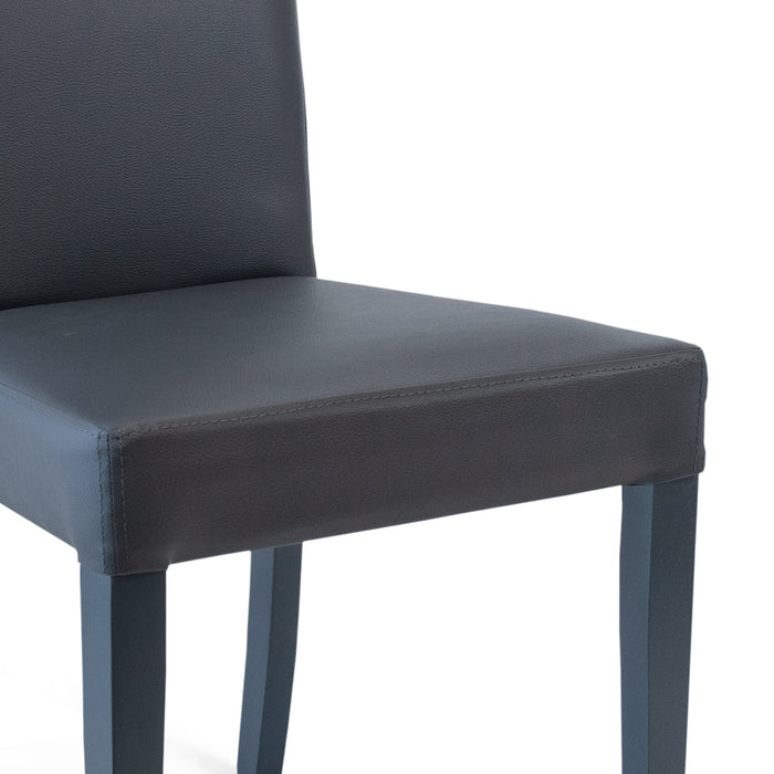 Set Da 2, Sedia Ornella Similpelle Grigia/Gambe Legno