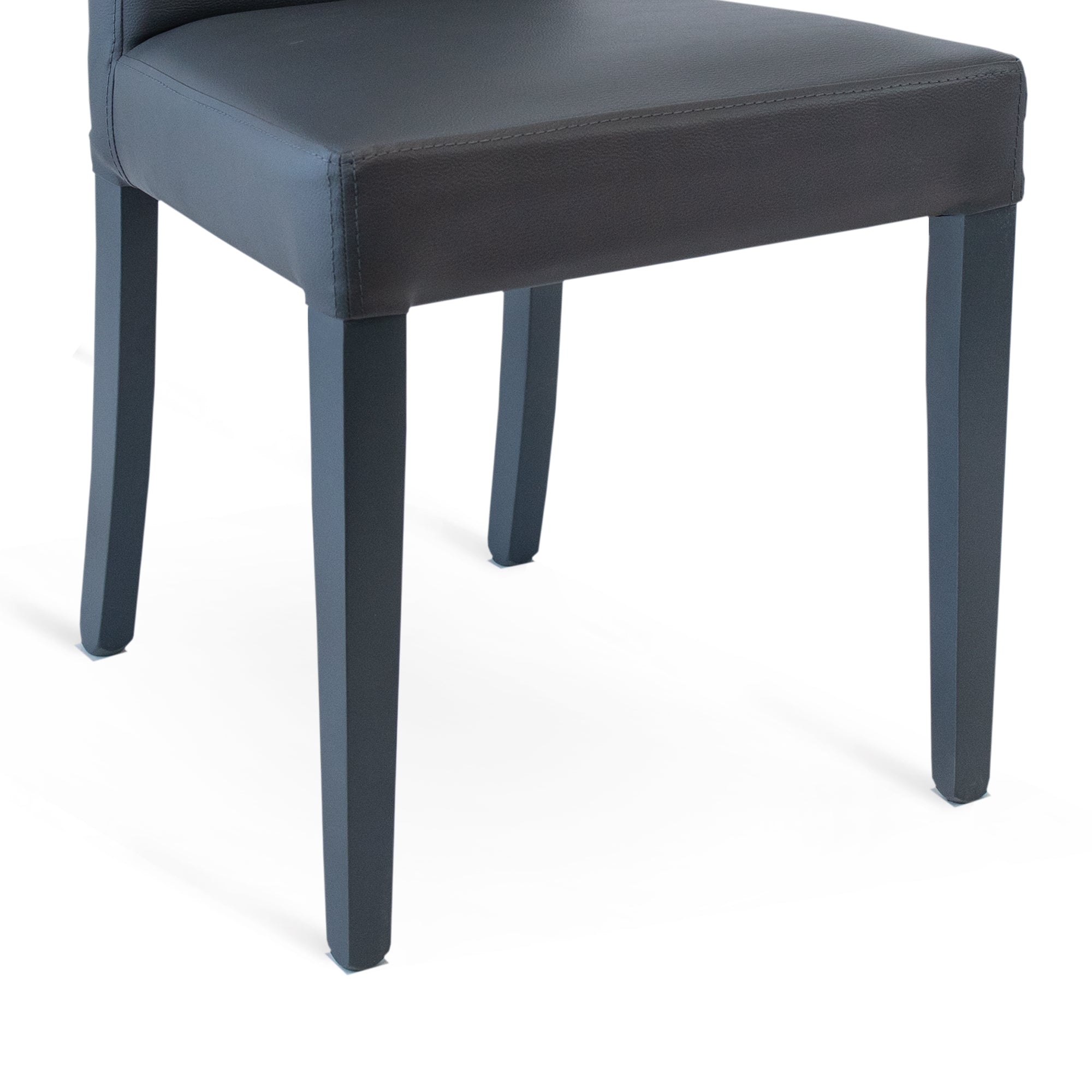 Set Da 2, Sedia Ornella Similpelle Grigia/Gambe Legno