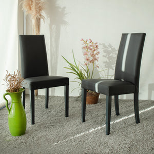 Set Da 2, Sedia Ornella Similpelle Grigia/Gambe Legno