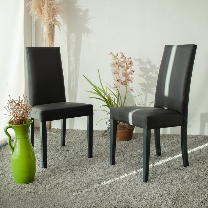 Set Da 2, Sedia Ornella Similpelle Grigia/Gambe Legno