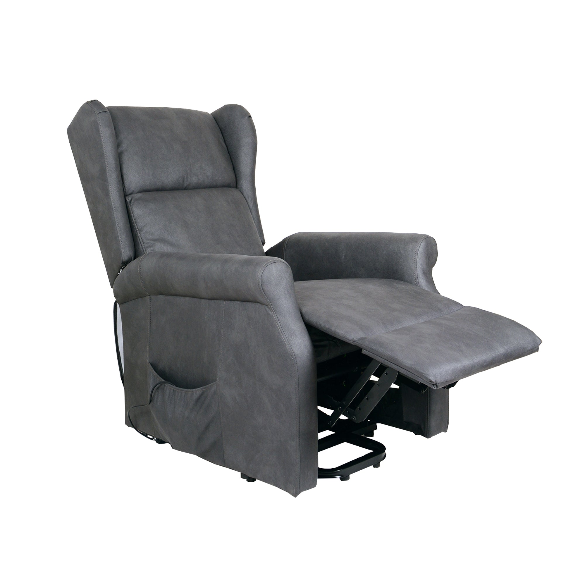 Poltrona Relax Bergere Arlette 2 Motor Nabuk Grigia